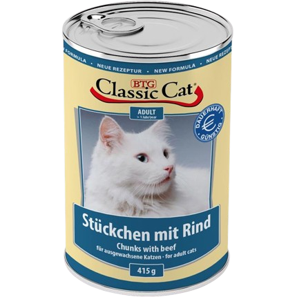 BTG Classic Cat Dose Stückchen mit Rind 415 g