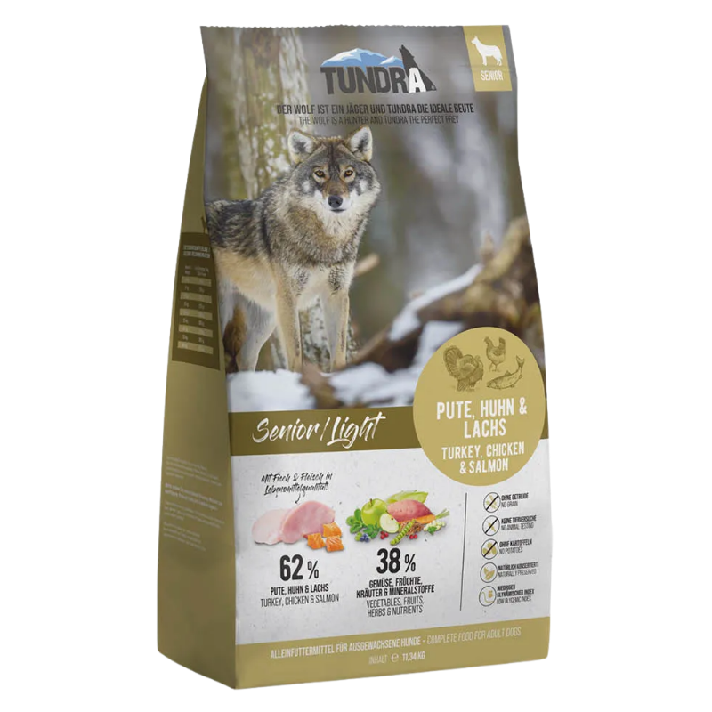 Tundra Getreidefrei Senior/Light Pute, Huhn & Lachs