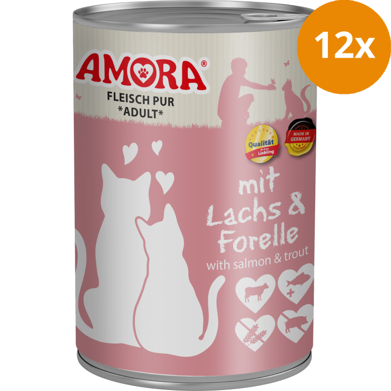 AMORA Fleisch Pur Adult Lachs & Forelle 12 x 400 g