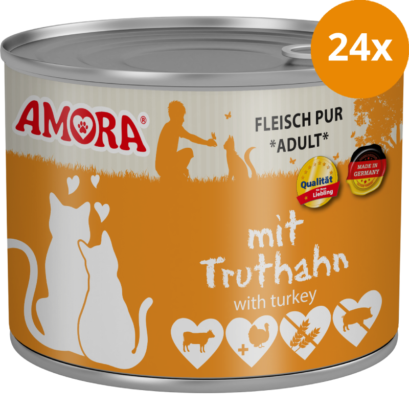 AMORA Fleisch Pur Adult Truthahn 24 x 200 g