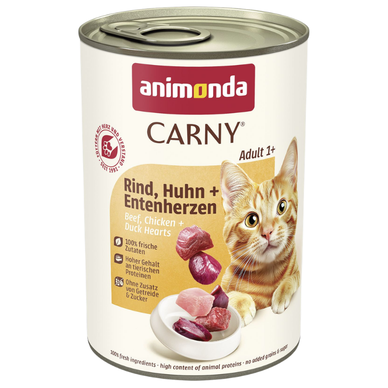 animonda Carny Rind, Huhn + Entenherzen 400 g