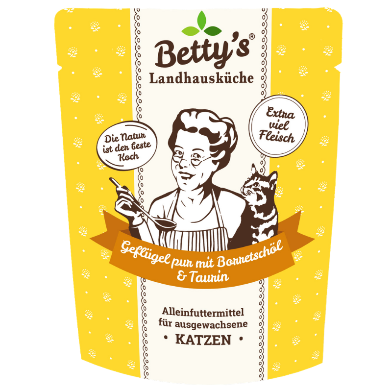 Bettys Landhausküche P.B. Katze Geflügel Pur mit Borretschöl 250 g