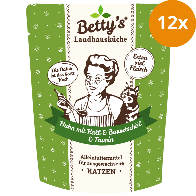 Bettys Landhausküche P.B. Katze Huhn mit Kalb & Borretschöl 250 g