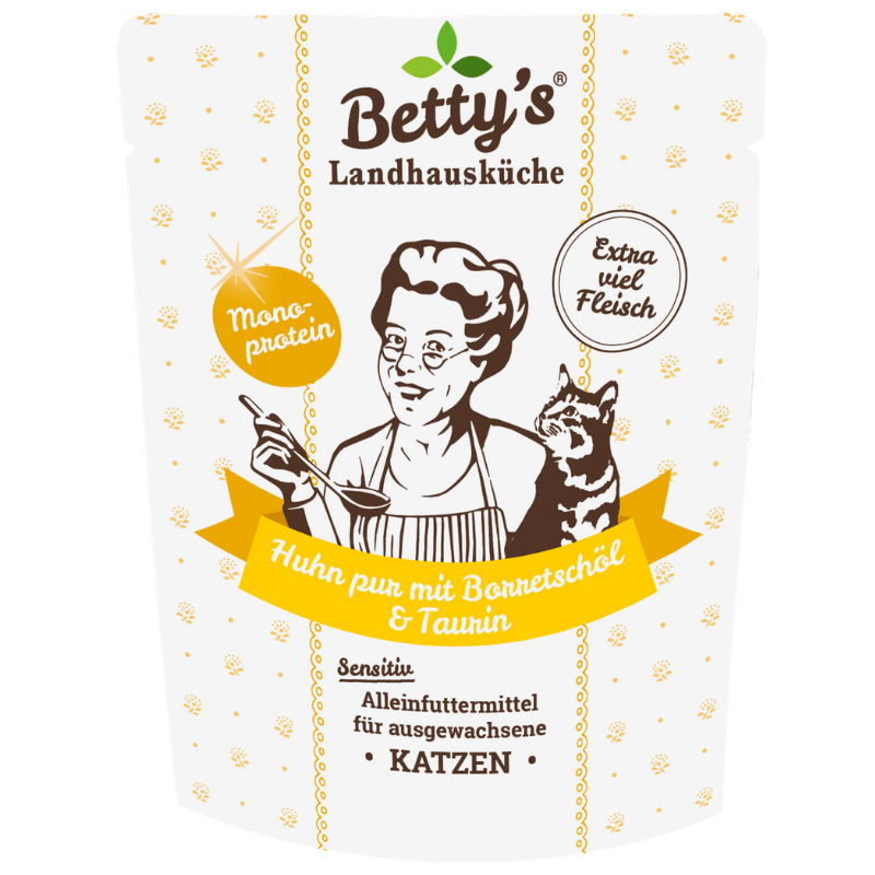 Bettys Landhausküche P.B. Katze Huhn pur mit Borretschöl 250 g