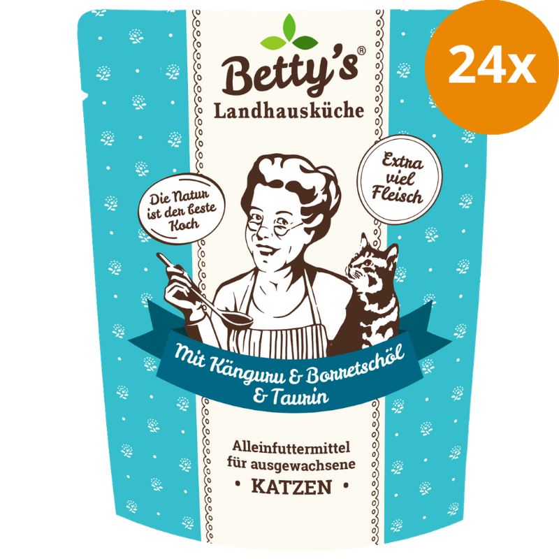 Bettys Landhausküche P.B. Katze mit Känguru & Borretschöl 250 g