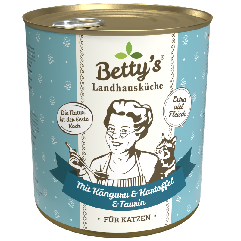 Bettys Landhausküche Katze Dose Känguru mit Kartoffel 800 g