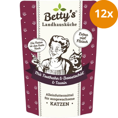 Bettys Landhausküche Katze FB Truthahn mit Borretschöl 100 g
