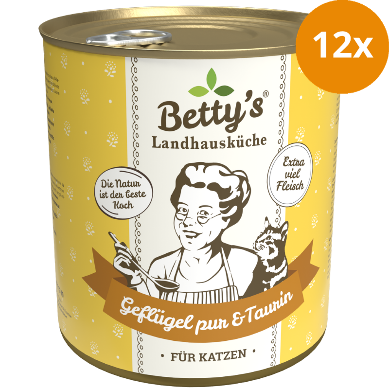 Bettys Landhausküche Katze Dose Geflügel pur 800 g