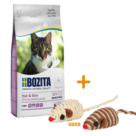 Bozita Hair & Skin Weizenfrei Lachs 10 kg + GRATIS TRIXIE Spielmaus