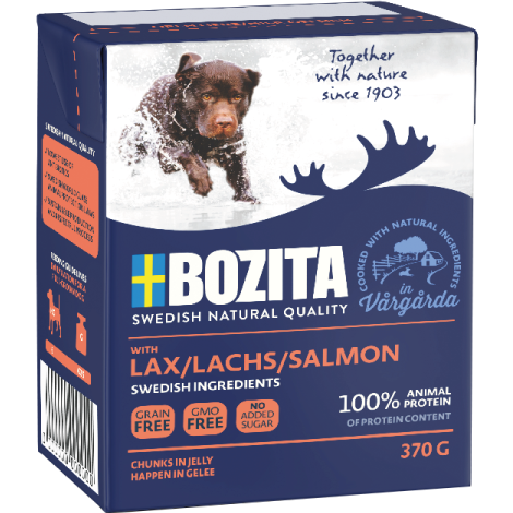 Bozita Happen 18 x 370 g – Probiermix in Gelee: Lachs, Rentier & Hühnchen