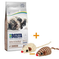 Bozita Indoor & Sterilised Getreidefrei Rentier 10 kg + GRATIS TRIXIE Spielmaus