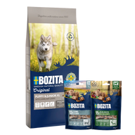 Bozita Original Puppy & Junior Lamb XL 12 kg & 2 x GRATIS Bozita Snacks (Elch, Lamm)