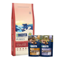 Bozita Dog Purely Adult Large mit Lachs & Rind 11 kg & 2 x GRATIS Bozita Snacks (Ente, Hirsch)