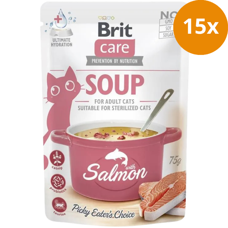 Brit Care Cat Soup with Salmon 75 g