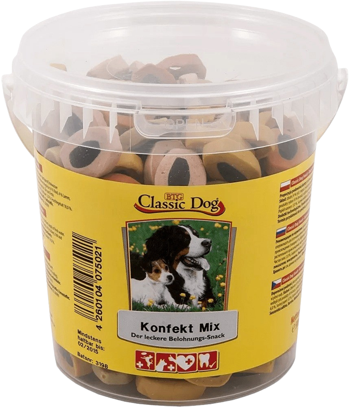 BTG Classic Dog Snack Eimer Konfekt Mix 500 g