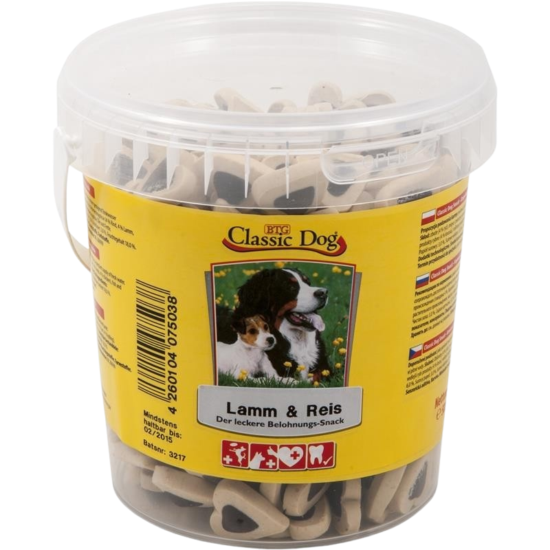 BTG Classic Dog Snack Eimer Lamm & Reis 500 g