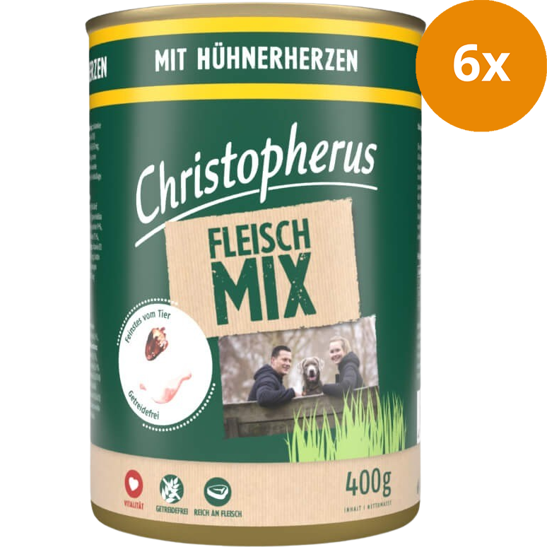 Christopherus Fleischmix Hühnerherzen 400 g