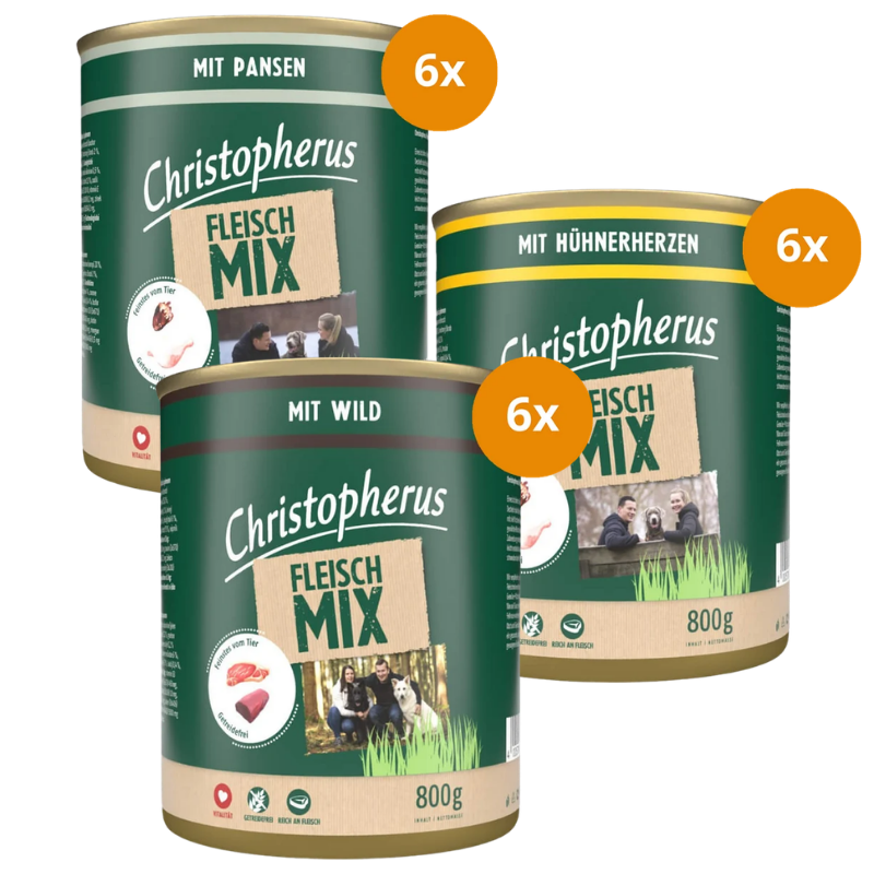 Christopherus Hundenassfutter 800 g - Mix Sparpaket