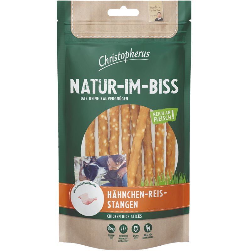 Christopherus Natur-im-Biss Hähnchen–Reis–Stangen 70 g