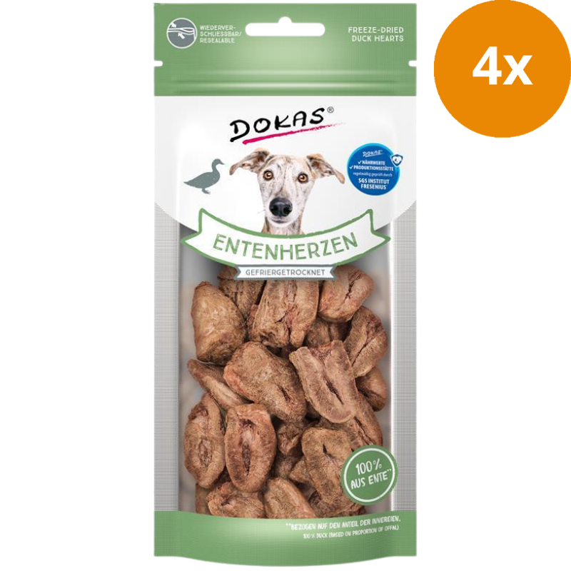 Dokas Dog Entenherzen gefriergetrocknet 22 g | Hundesnack