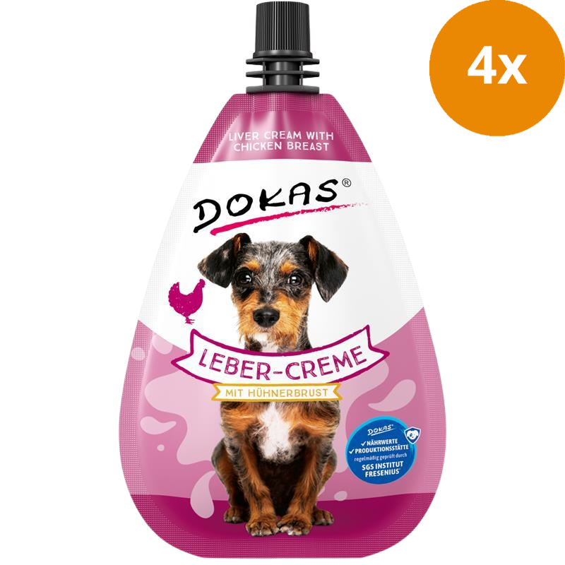 Dokas Dog Leber-Creme mit Hühnerbrust 85 g | Hundesnack