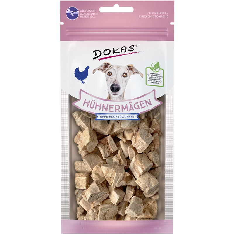 DOKAS Hühnermägen gefriergetrocknet 20 g | Hundesnack