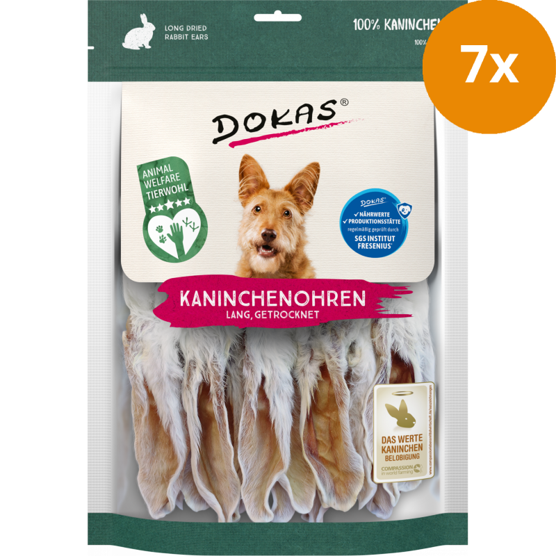 DOKAS Kaninchenohren 180 g | Hundesnack