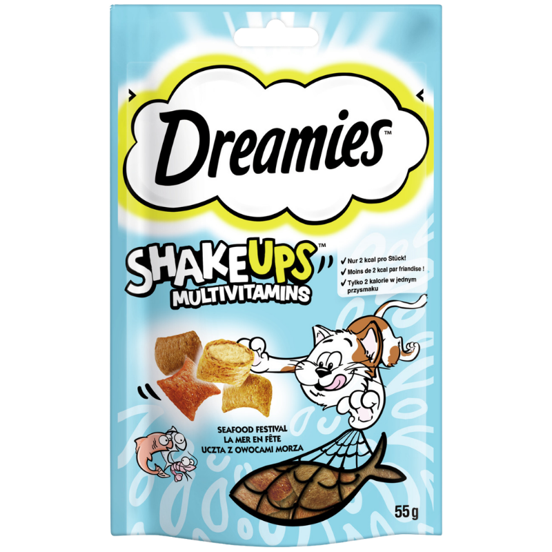 Dreamies Cat Snack ShakeUps Multivitamin Seafood 55 g