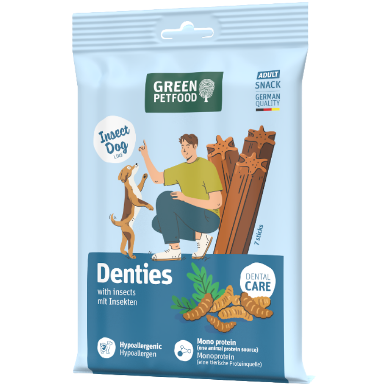 Green Petfood Dog Denties with Insects 180 g