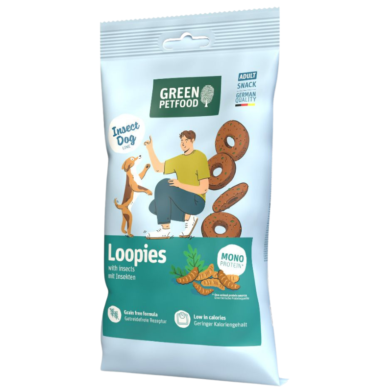 Green Petfood Loopies with Insects 100 g