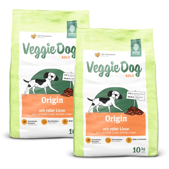 Green Petfood VeggieDog Origin Adult mit roter Linse