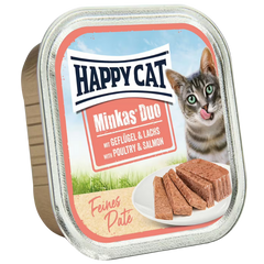 Happy Cat Minkas Schale Duo Geflügel & Lachs Paté 100 g