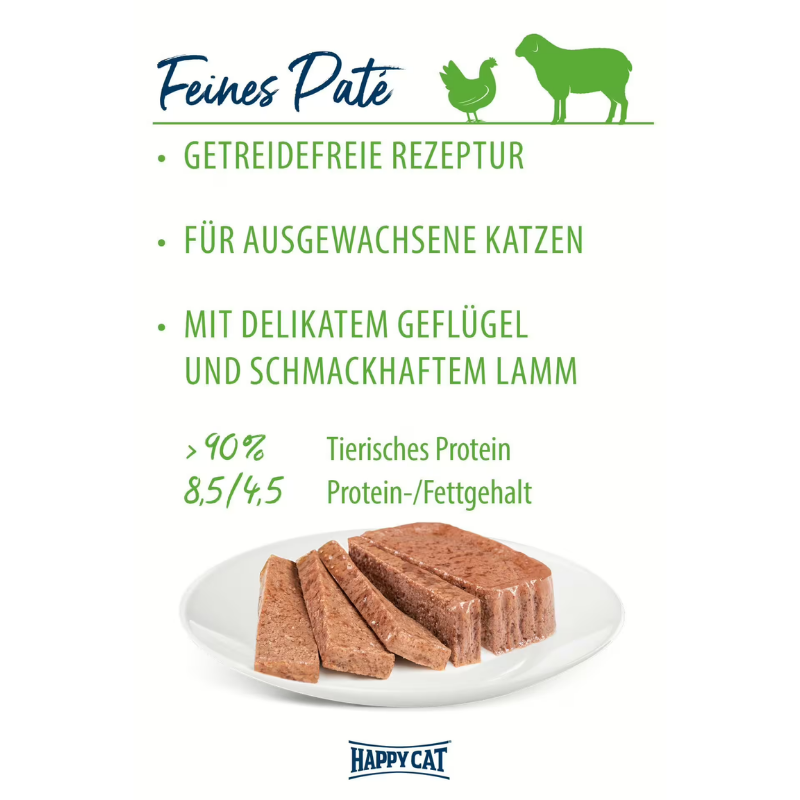 Happy Cat Minkas Schale Duo Geflügel & Lamm Paté 100 g