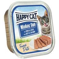 Happy Cat Minkas Schale Duo Rind & Lachs Paté 100 g