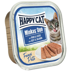 Happy Cat Minkas Schale Duo Rind & Lachs Paté 100 g
