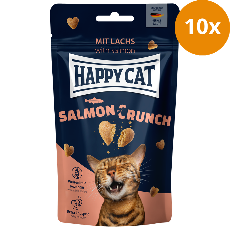 Happy Cat Crunch Snack mit Lachs 50 g