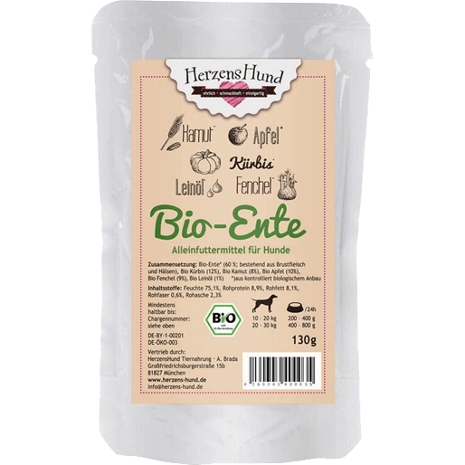 HerzensHund Bio Ente mit Bio Gemüse 130 g