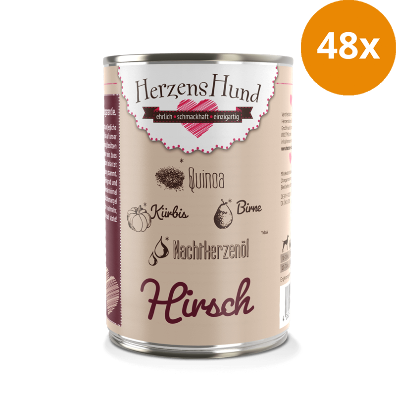 HerzensHund Hirsch mit Bio Gemüse 400 g