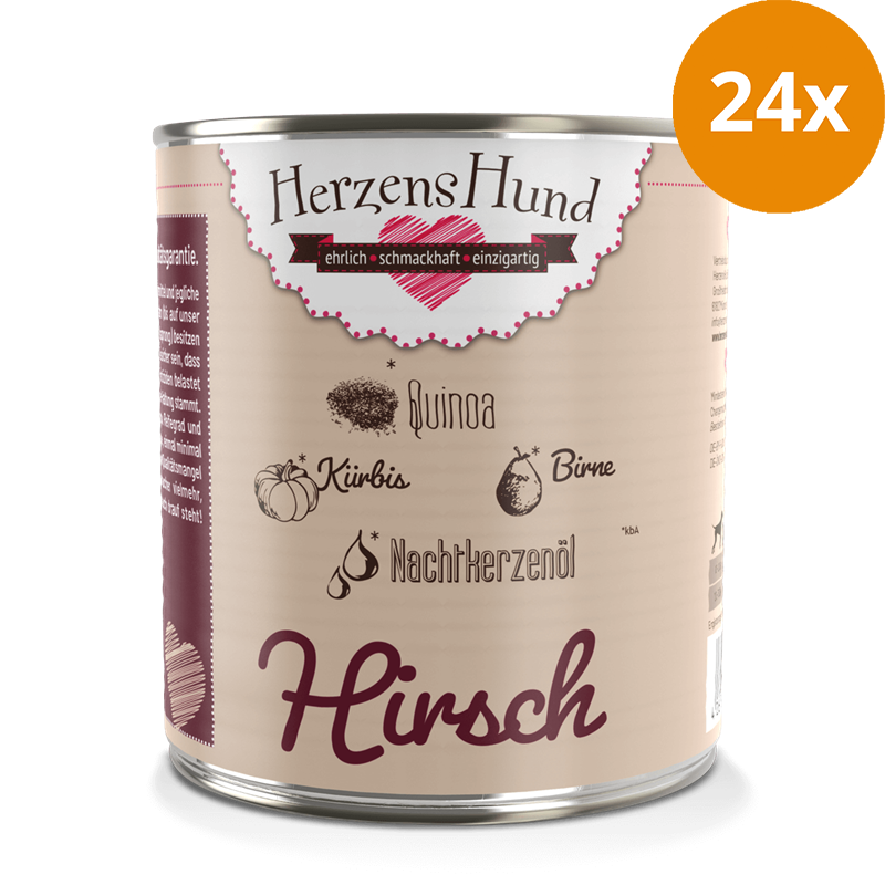 HerzensHund Hirsch mit Bio Gemüse 800 g