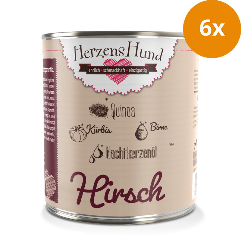 HerzensHund Hirsch mit Bio Gemüse 800 g