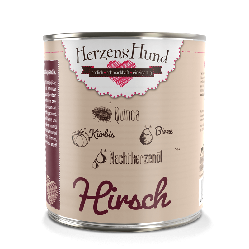 HerzensHund Hirsch mit Bio Gemüse 800 g