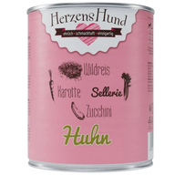 Herzenshund Huhn mit Wildreis, Karotte, Sellerie, Zucchini, Leinöl 800 g