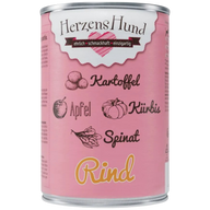 Herzenshund Rind mit Kartoffel, Kürbis, Apfel, Spinat, Leinöl 400 g