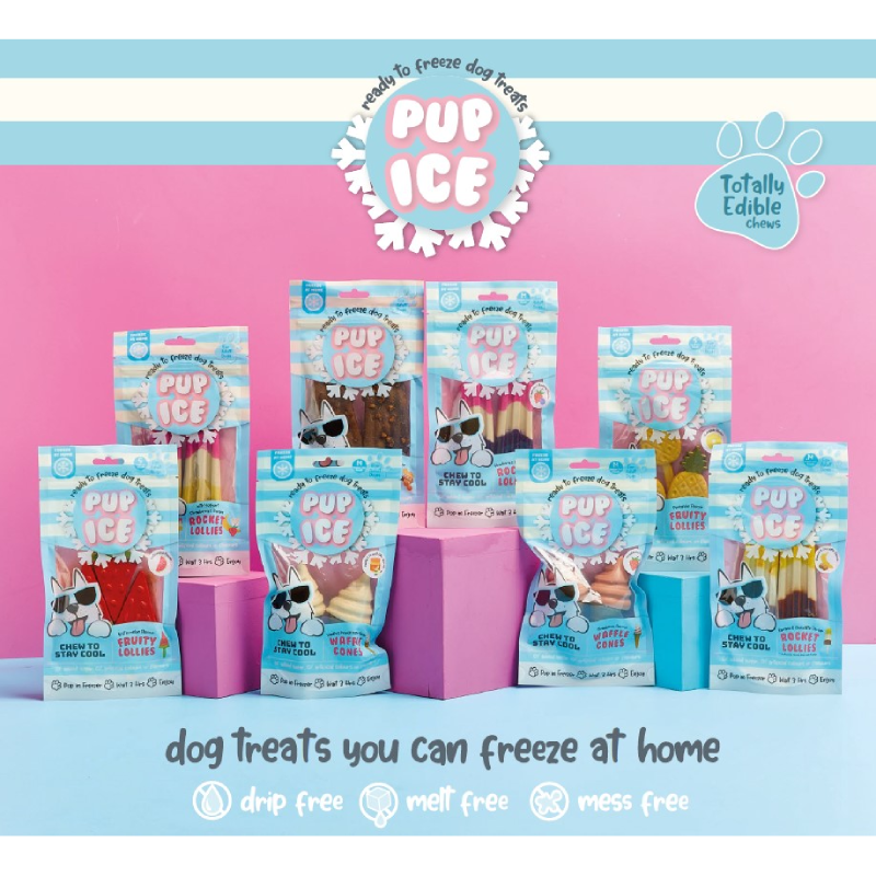 Imaginelles Pup Ice Dog Snack Rocket Lollies Strawberry & Banana M