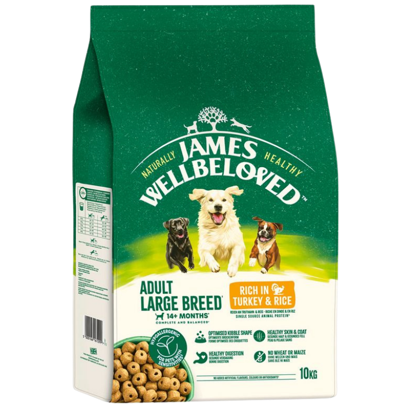 James Wellbeloved Dog für große Hunde Truthahn & Reis