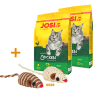 Josera JosiCat Crunchy Chicken 2 x 10 kg + GRATIS TRIXIE Spielmaus