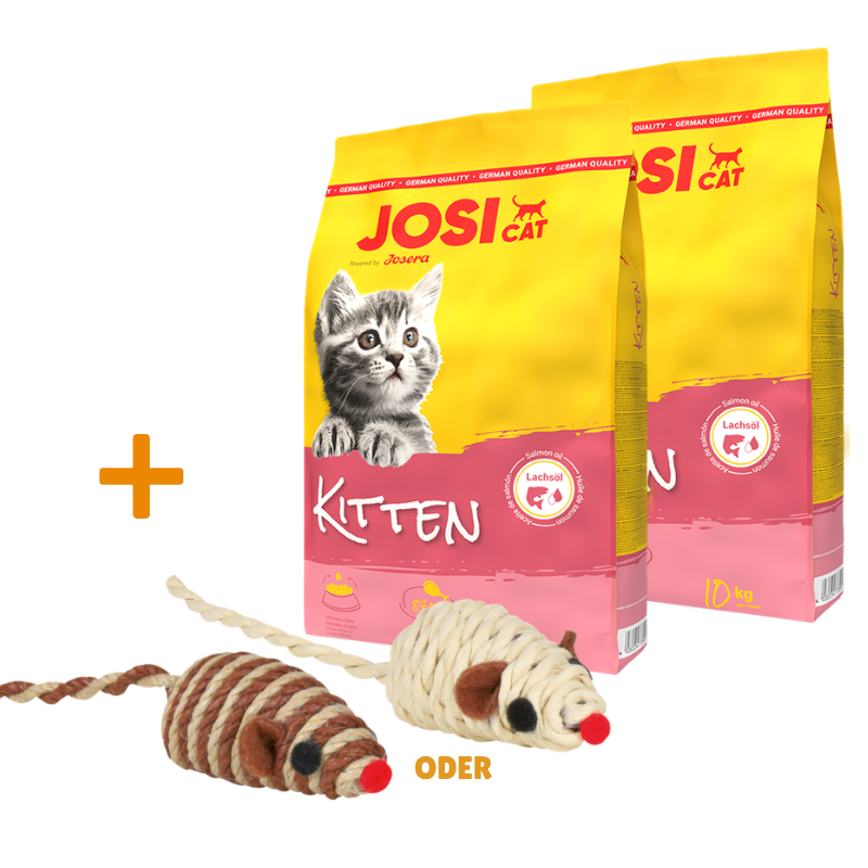 Josera JosiCat Kitten 2 x 10 kg + GRATIS TRIXIE Spielmaus