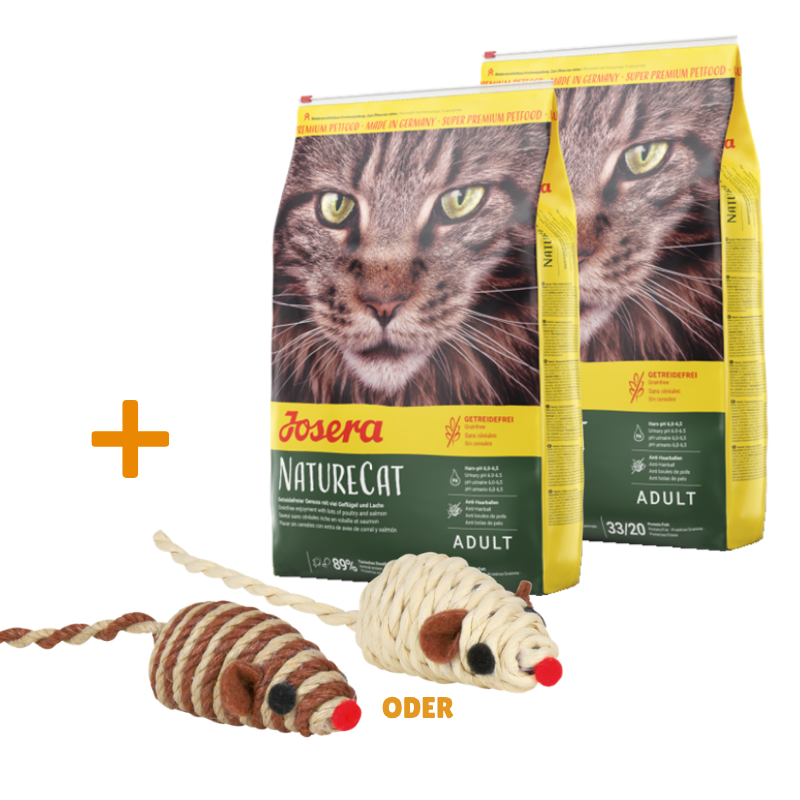 Josera NatureCat 2 x 10 kg + GRATIS TRIXIE Spielmaus