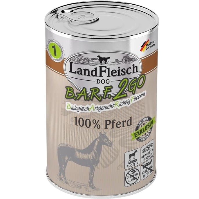 LandFleisch B.A.R.F.2GO Exklusiv Pferd 400 g