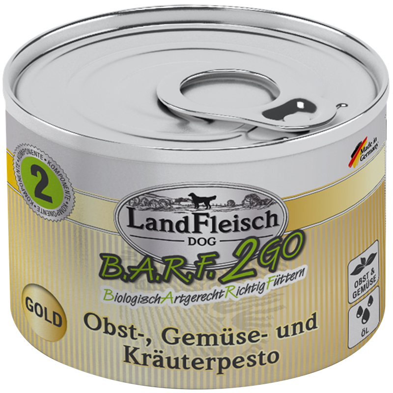 LandFleisch B.A.R.F.2GO Obst, Gemüse und Kräuterpesto Gold 200 g